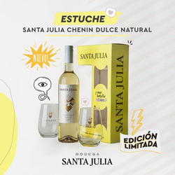 Santa Julia Chenin Dulce Natural + 2 vasos en Estuche