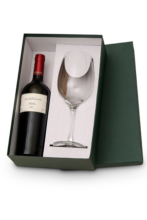 Caja Con Una Copa y Porta Botella