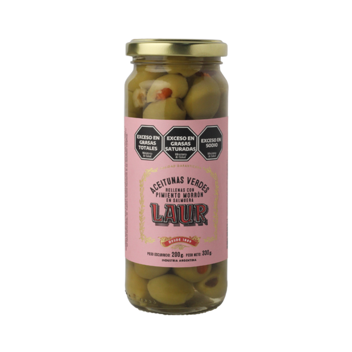 Aceitunas Laur Rellenas Morron x 200gr